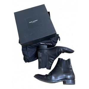 Saint Laurent Black Leather Chelsea Boots